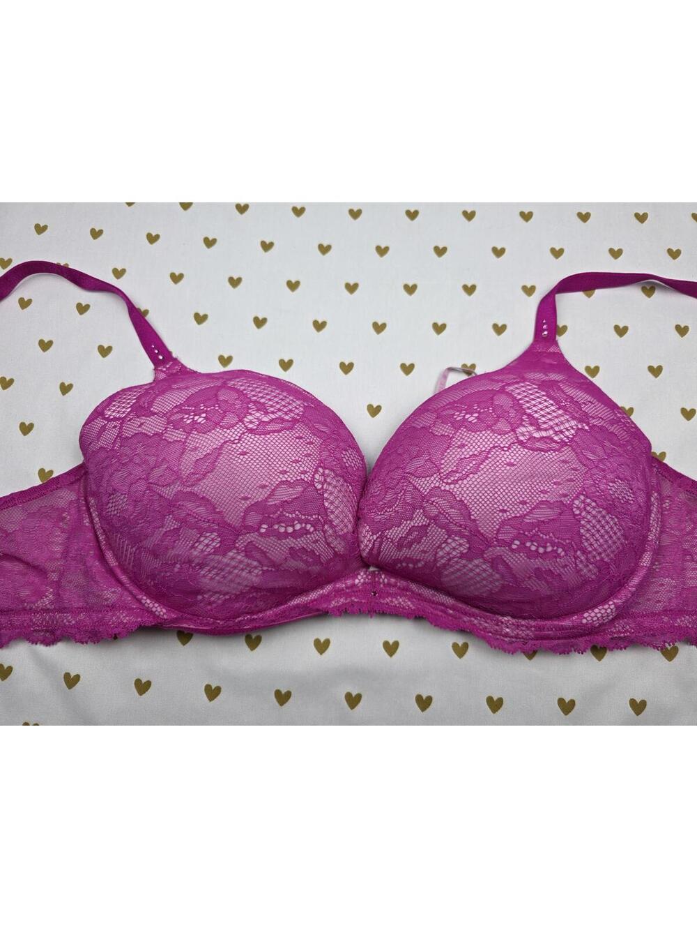 Victorias Secret Purple Lace lined bra BIOFIT Push Up 36DD